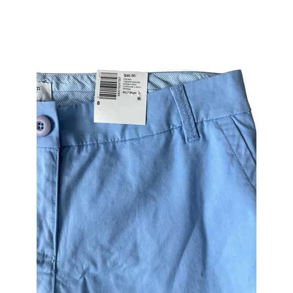 CROWN & IVY Caroline Blue Cotton Blend Shorts Size 8 NEW - Picture 3 of 7